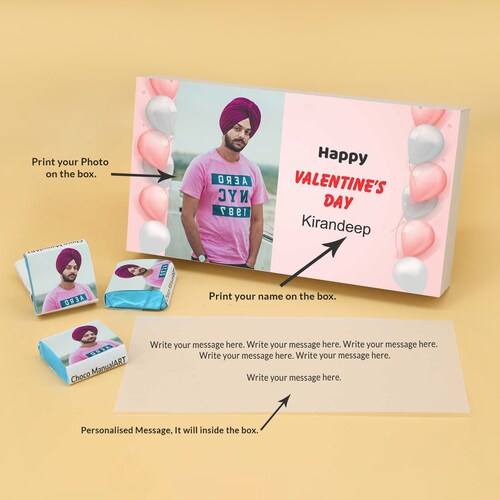Buy Valentine Wishes Personalised Chocolate Box of 6 Pcs