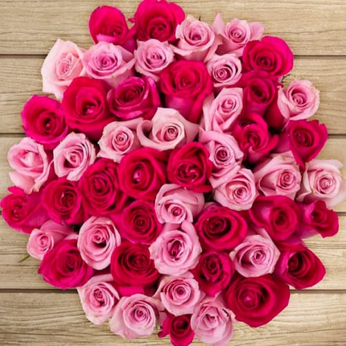 Buy 50 Assorted Pink Roses