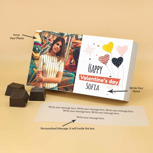 Buy Valentine Chocolate Box With Photo & Name
