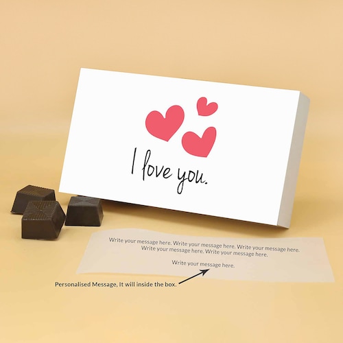 Buy I Love You Roasted Almond Personalised Message Chocolate Box