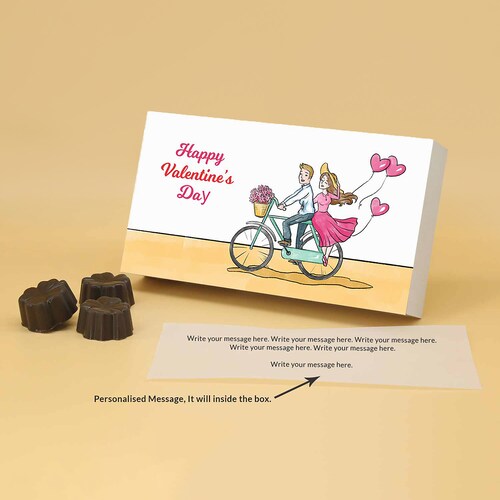 Buy Valentine Theme Personalised Message Chocolates Box