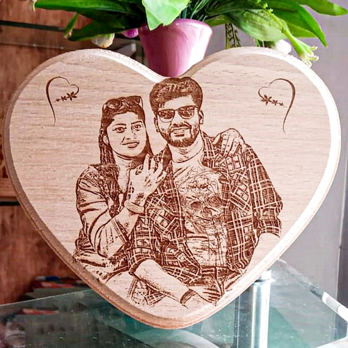 Buy Personalised Heart Shaped Wooden Plaque