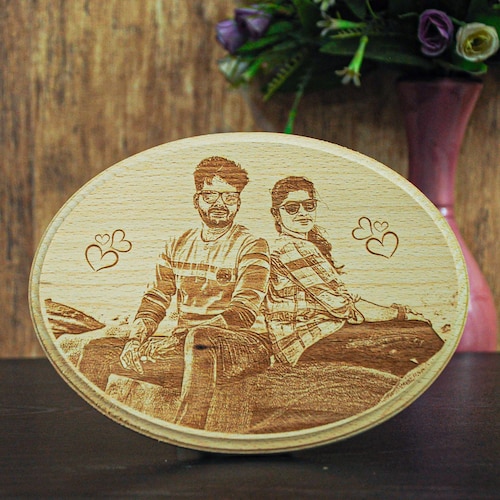 Buy Personalised Oval Shaped Wooden Frame