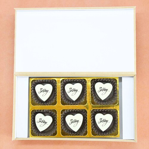 Buy Personalised Heart Shape Chocolate Box With Sorry Message