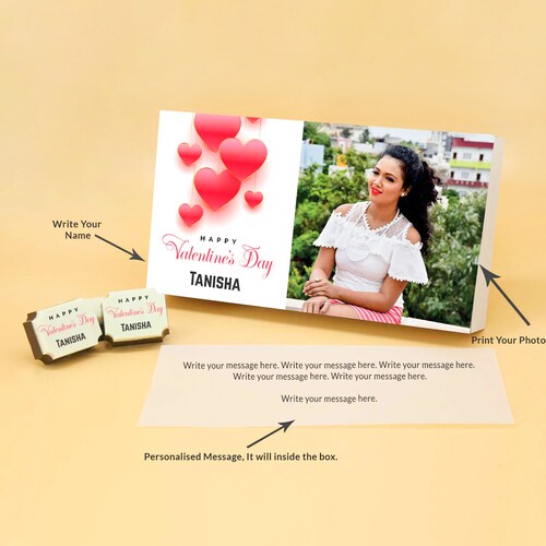 Buy Valentine Day Personalised Rectangle Shape Chocolate Box
