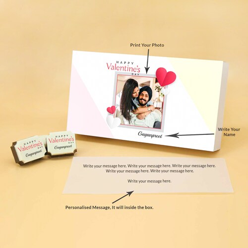 Buy Fanciful Rectangle Shape Chocolate Box With Personalised Photo & Name