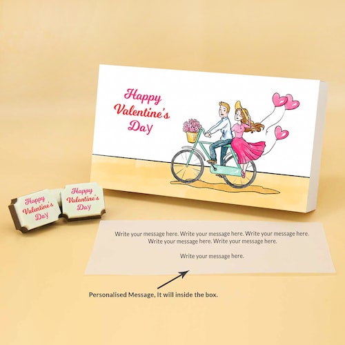 Buy Delightful Happy Valentine Day Rectangle Shaped Chocolates Box