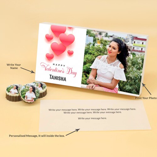 Buy Valentine Day Personalised Circle Shape Chocolate Box