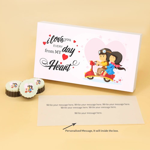 Buy Love Expression Circle Shaped Chocolate Box With Personalised Message