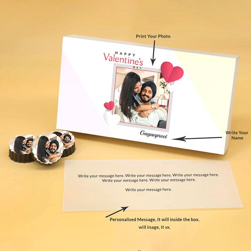 Buy Sinful Circle Shaped Chocolate Box With Personalised Photo & Name
