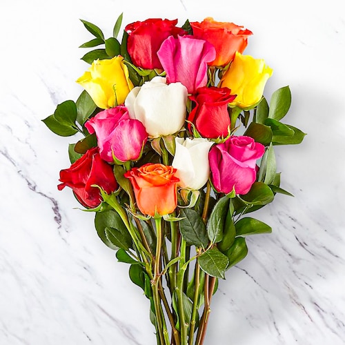 Buy Delightful Bunch Of 12 Mixed Roses
