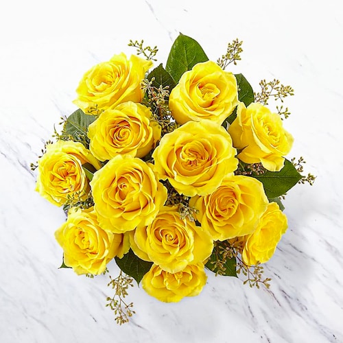 Buy Sweet Love 12 Yellow Roses Bunch