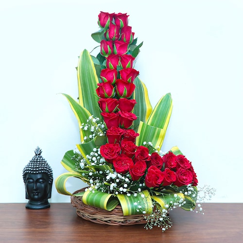 Buy Exotic Red Roses Basket