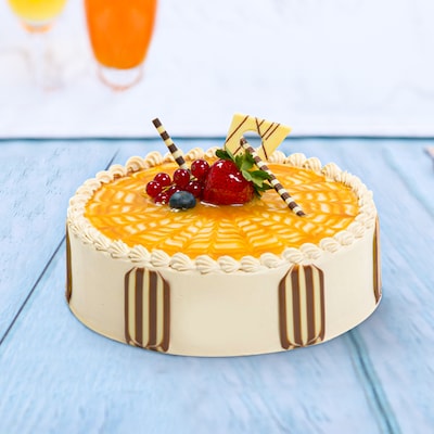 Mango Creamy Birthday Cake