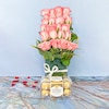 Buy Eternal Pink Roses Glass Vase Arrangement