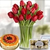 Buy Tulips In A Vase And Chocolates