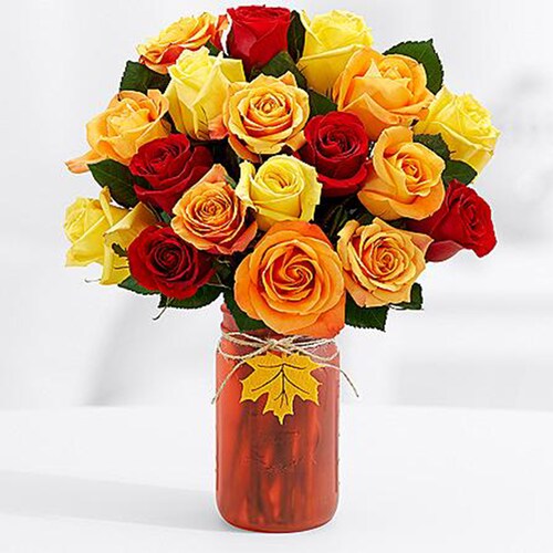 Buy 18 Autumn Roses Gift