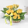 Buy Sunshine Yellow Roses In Basket