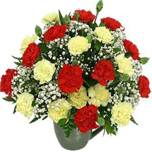 Buy Red And Yellow Minis Carnations