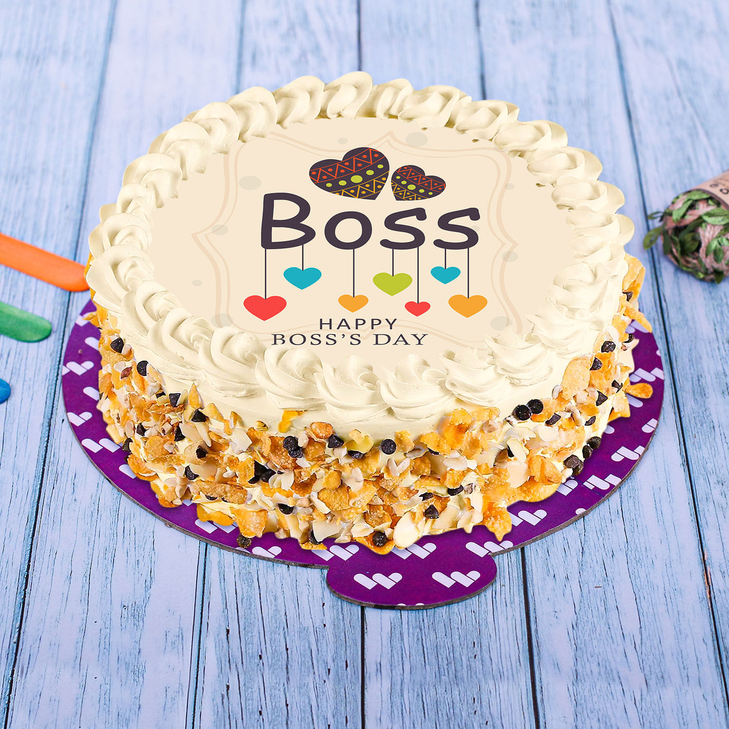Buy/Send Boss Birthday Butterscotch Cake Online @ Rs. 1499 - SendBestGift