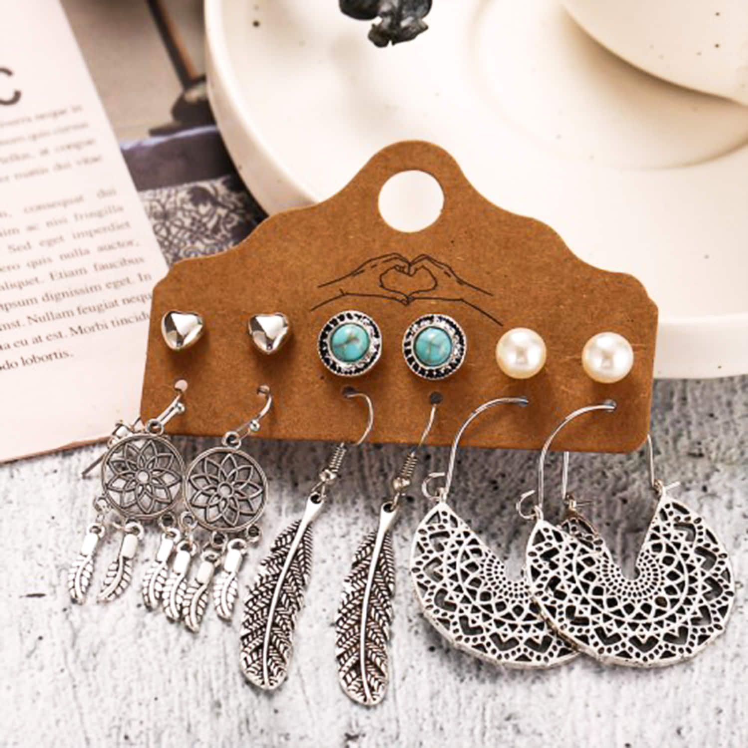 Ethnic Style Wholesale Alloy Turquoise Feather Earrings Personality Leather  Diamond Earrings - China Earrings and Westerm Earring price |  Made-in-China.com