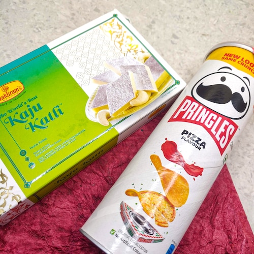 Buy Tempting Kaju katli with Pringles