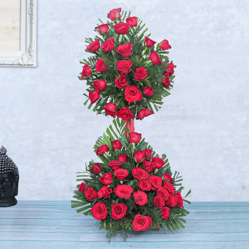 Buy 50 Red Roses Premium Arrangement