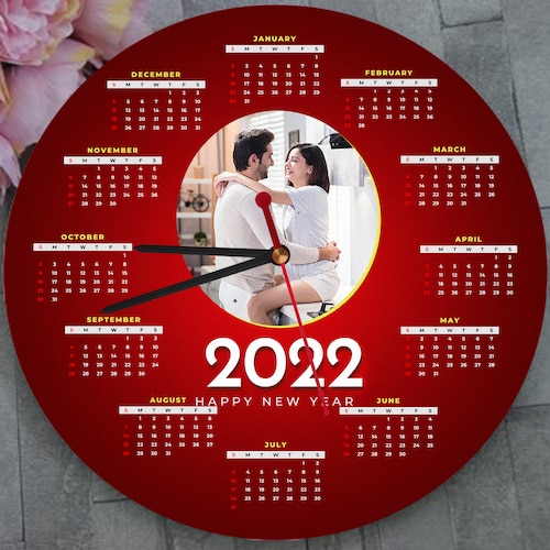 Buy Personalized Wall Clock With New Year Theme