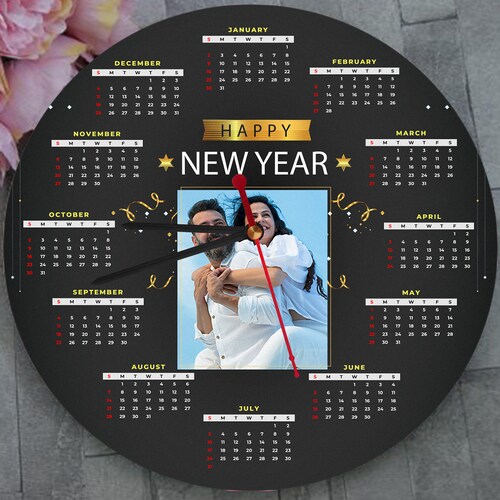 Buy Personalised Happy New Year Photo Wall Clock