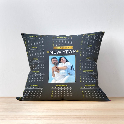 Buy Personalised New Year Cushion With Photo