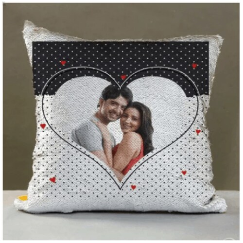 Buy Dotted Heart Custom Cushion