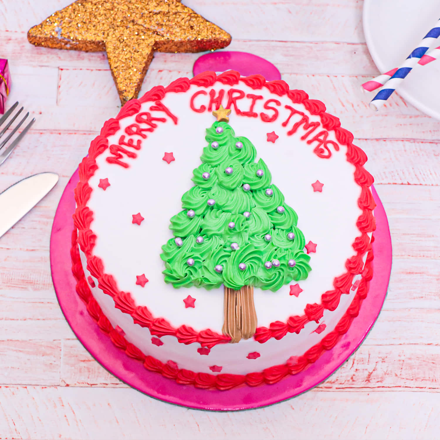 Christmas Tree Cake - A Spoonful of Vanilla