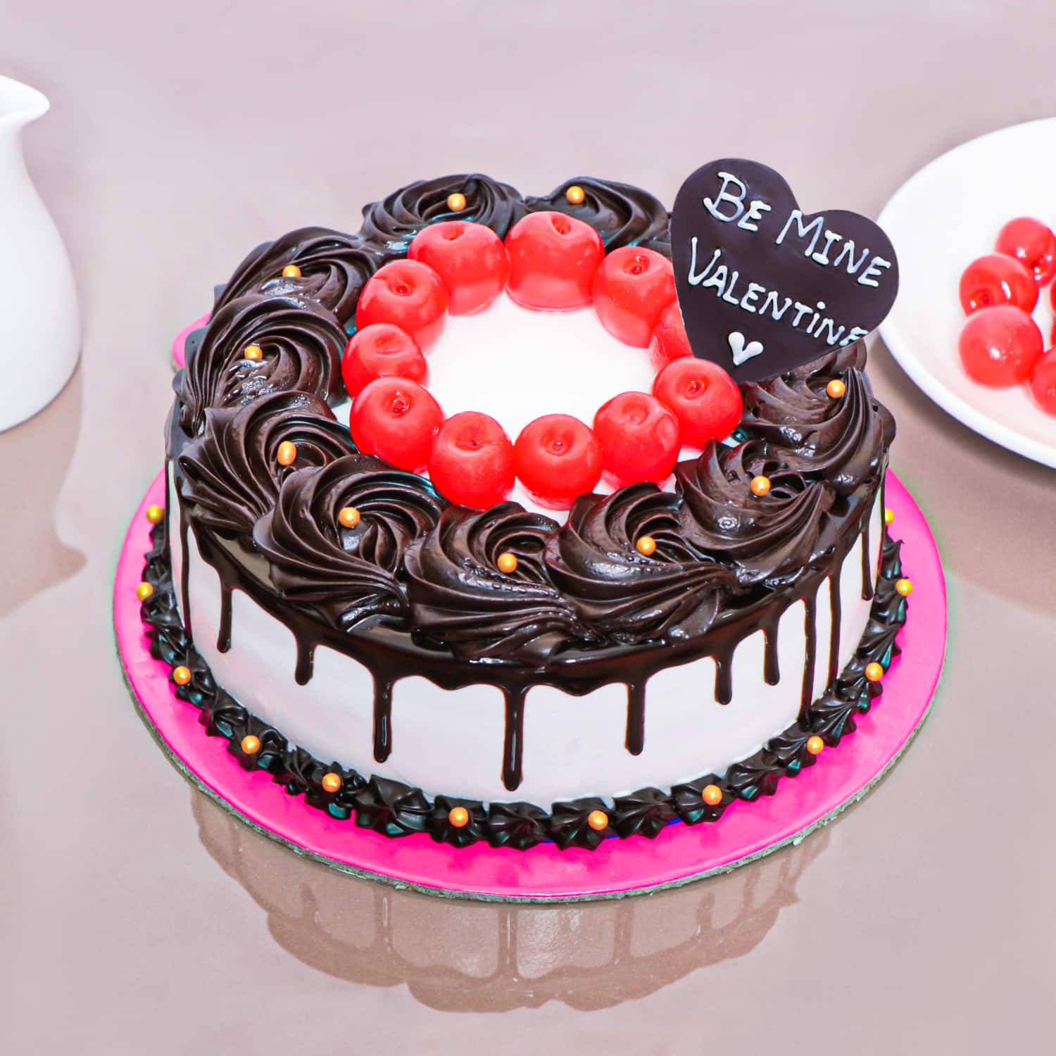 Heart Shape Valentine Cake 7 (Blackforest Half Kg)
