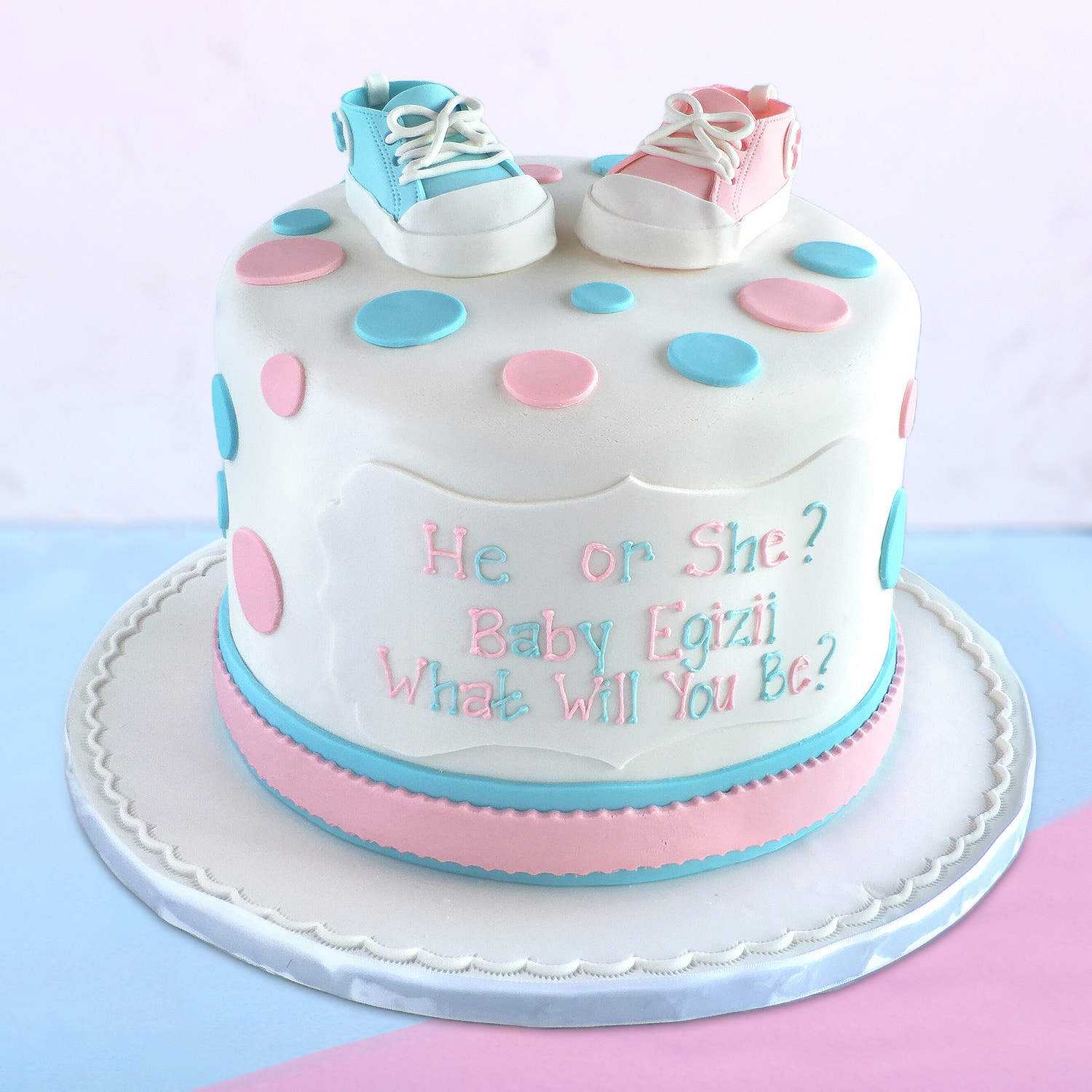 He or She Cake | Baby Shower Cake | Order Custom Cakes in Bangalore –  Liliyum Patisserie & Cafe