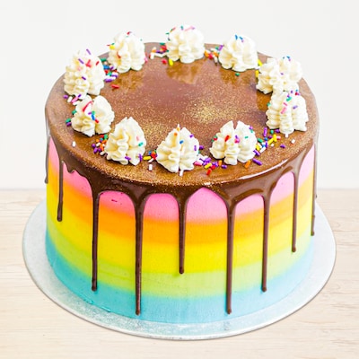 Melting Choco Rainbow Cake