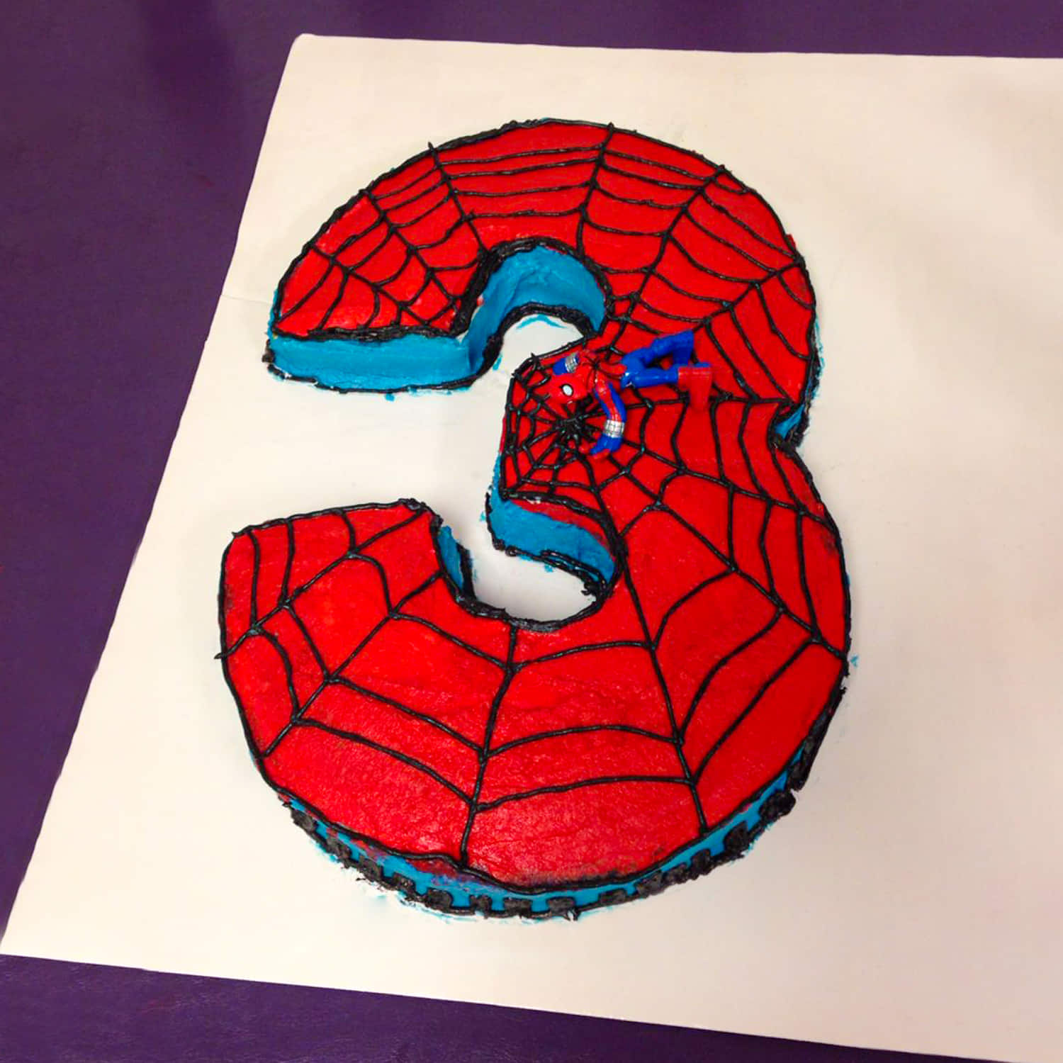 SpiderMan | Happy 3rd Birthday Baby Joey White velvet cake w… | Flickr