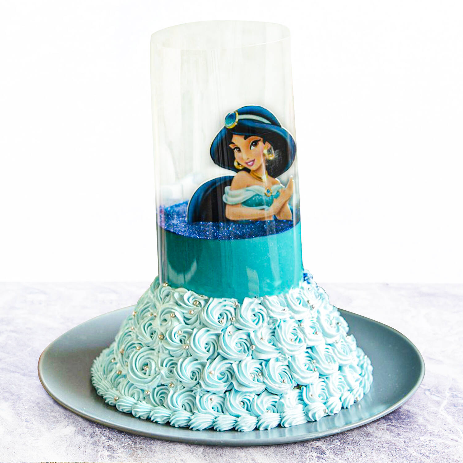 Glam girl sitting on cake with age - Cake Toppers