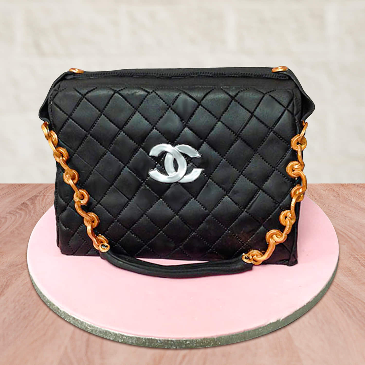 Rose Gold/Black Bag [Sugar Art Fondant Cake with Mini Pinata] - LE PETIT  EMPIRE Designer Cakes