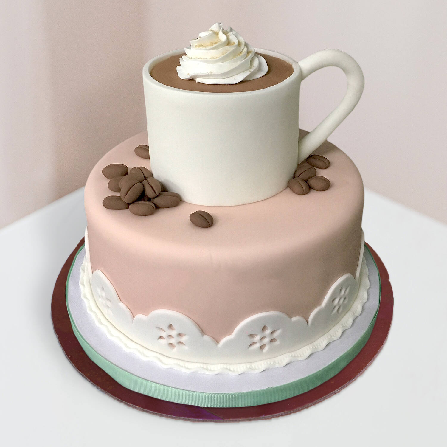 Coffee theme fondant cake 💜 #allediblecake #fondantcake #chocomoistca... |  TikTok