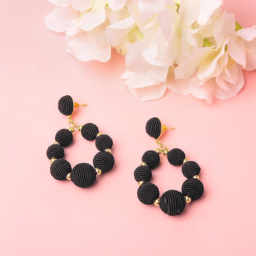 Buy Black Thread Earrings