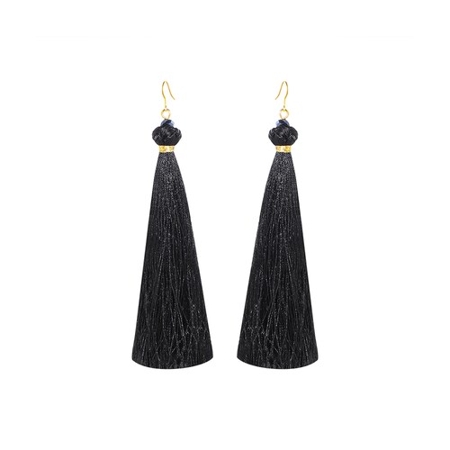 Buy Silk Tassel Black Thread Earring