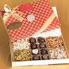 Buy Designer Brocade Box with Truffles and Dry Fruits
