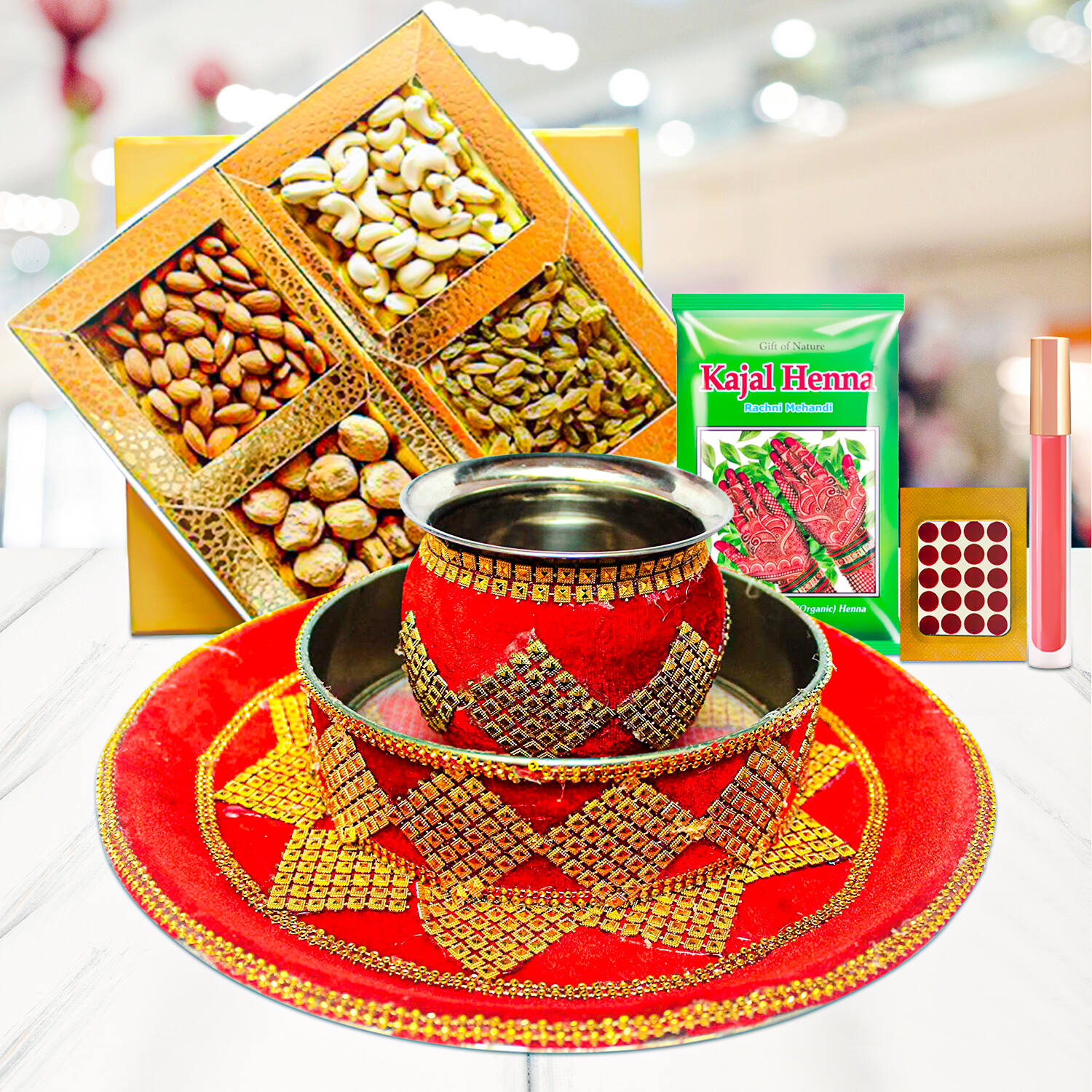 Personalize a Karwa Chauth gift box! ❤️ Step 1: Select your gift box Step  2: Select your thali set Step 3: Select your thali cover Step 4:… |  Instagram