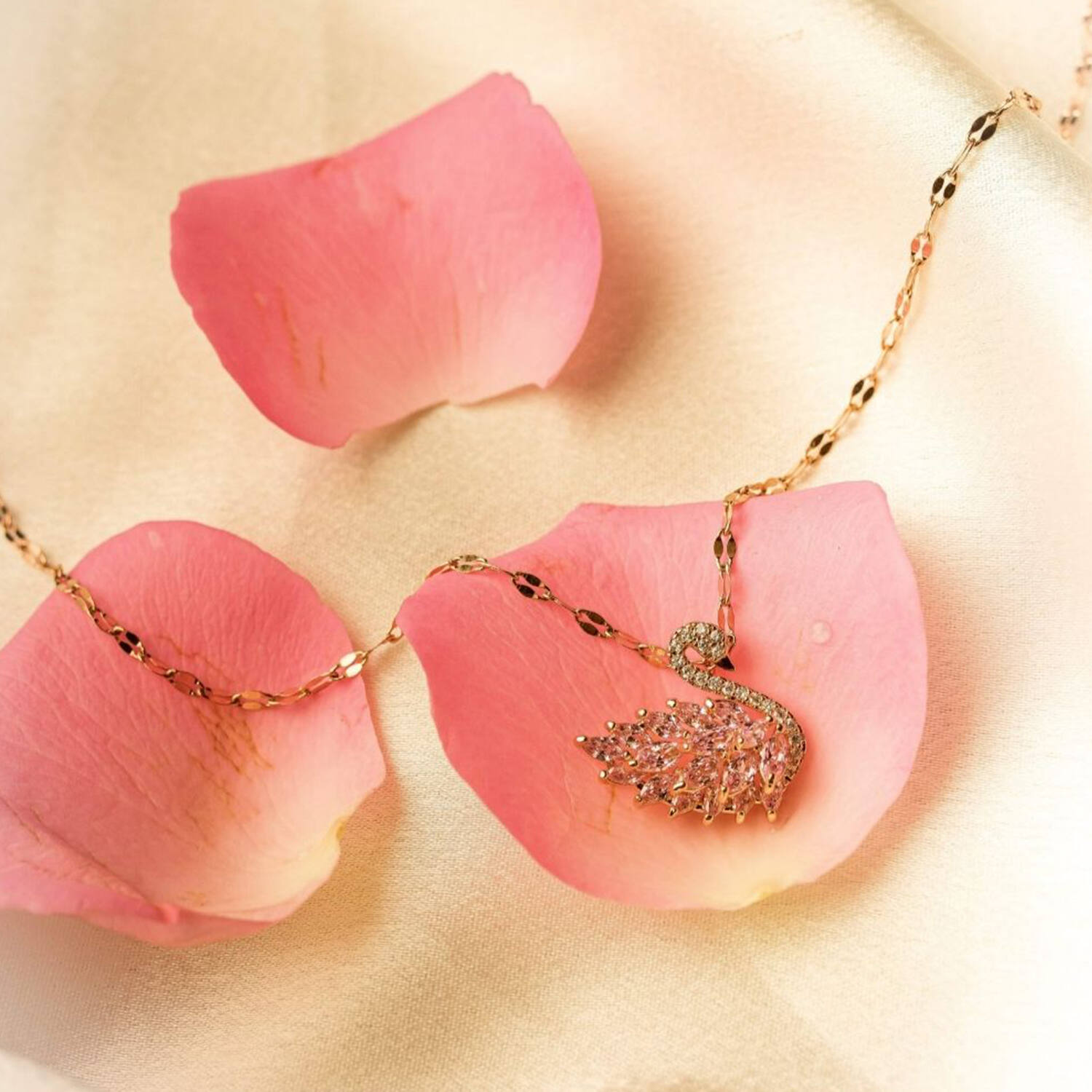 Buy Swarovski Pink Swan Dazzling Swan Necklace for Women Online @ Tata CLiQ  Luxury