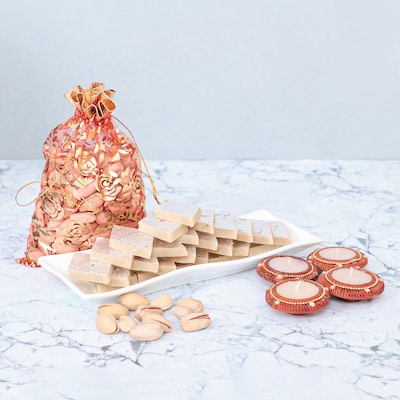 Kaju Katli Charm With Pista Potli