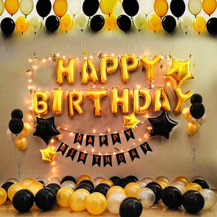 Black-White Classy Birthday Decor, Balloon Party Decorations in Nagpur