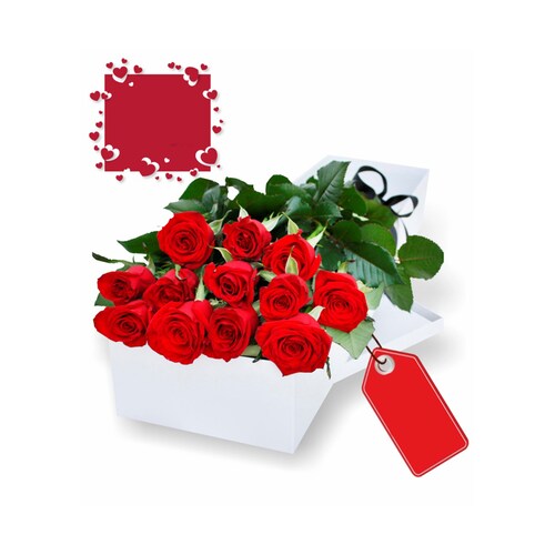 Buy One Dozen Gift Boxed Red Roses