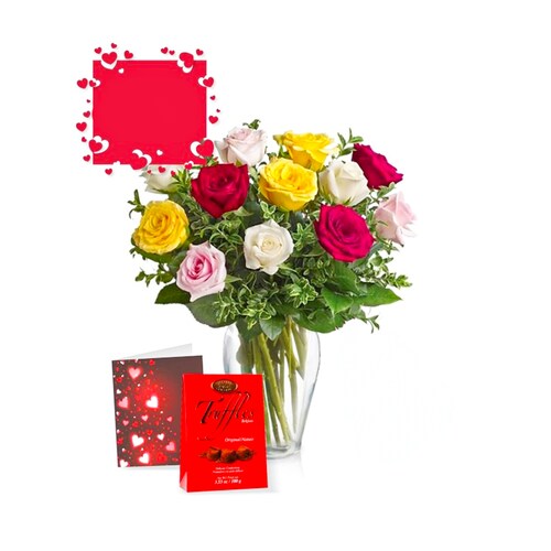 Buy One Dozen Assorted Rose Combo