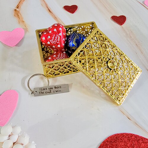 Buy Designer Golden Valentine Box