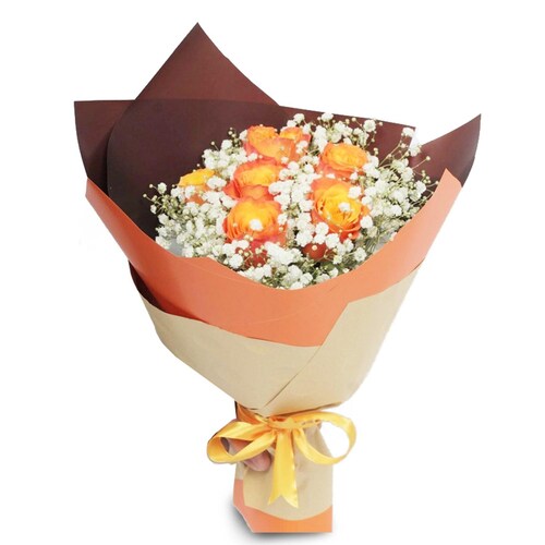 Buy Appealing Orange Roses Bouquet